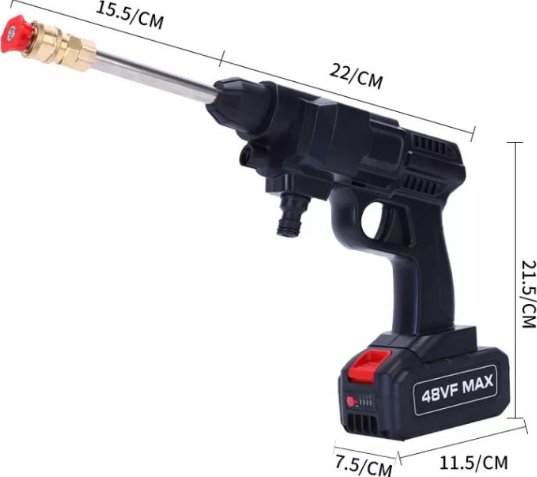 Aku ruční vysokotlaký čistič vapka černý +1BATERIE+