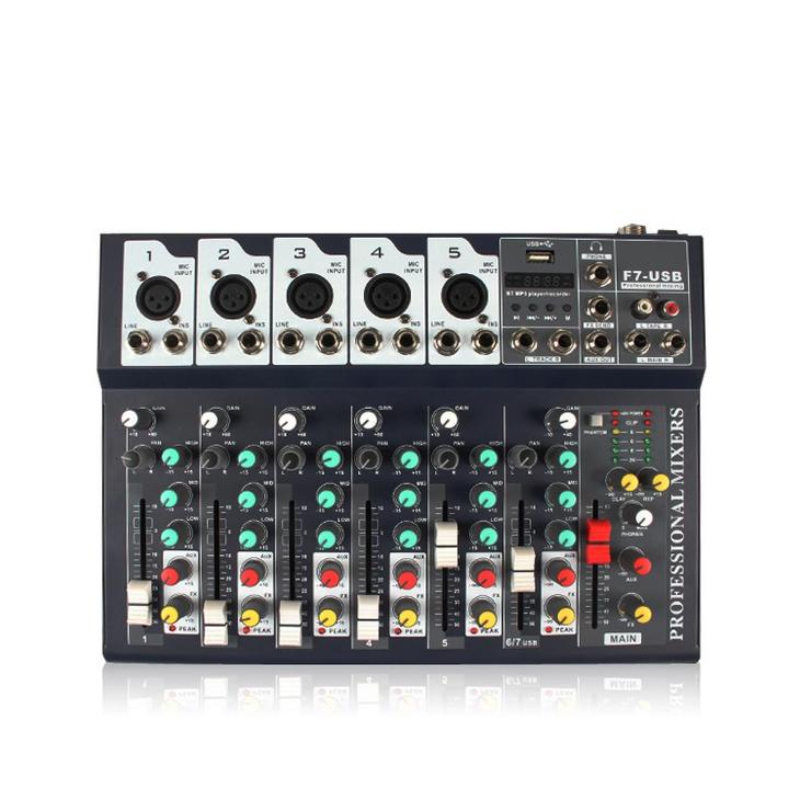 7-kanálový digitální mikrofonní zvukový mixážní pult