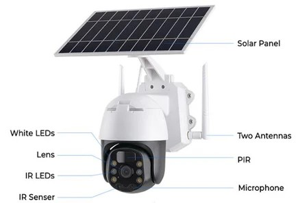 Solární inteligentní otočná kamera 