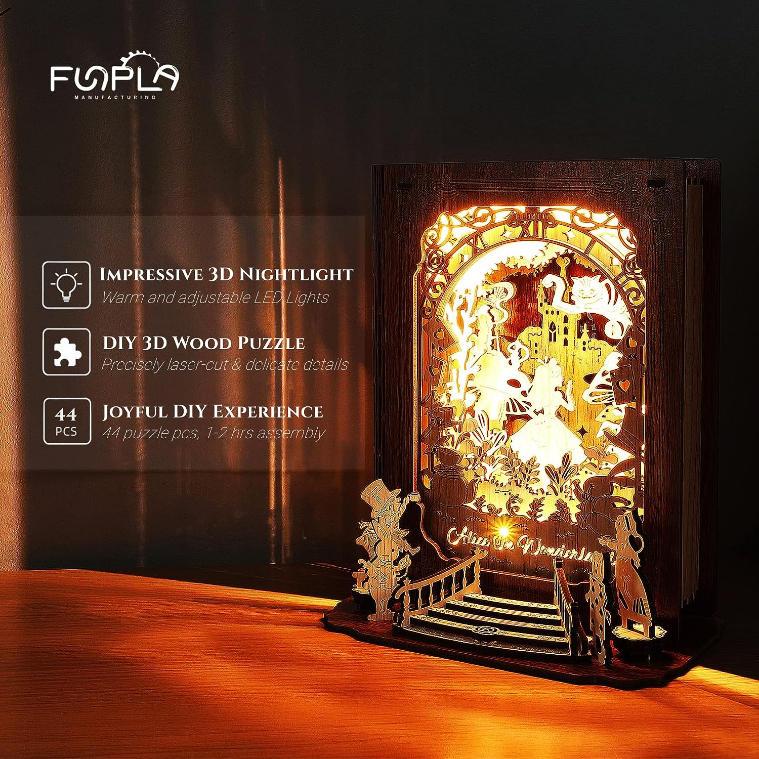 Alenka v říši divů 3D puzzle Noční světlo