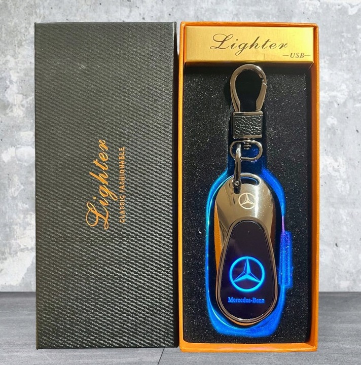 Stylová digitální klíčenka MERCEDES se zabudovaným zapalovačem