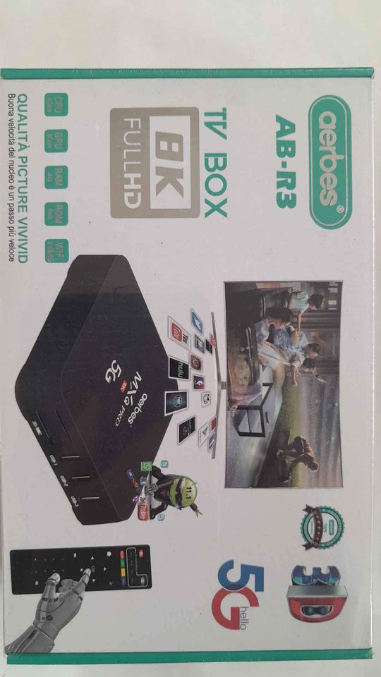 Smart tv box aerbess. AB-R 3+Ram: 4 GB +ROM: 64GB