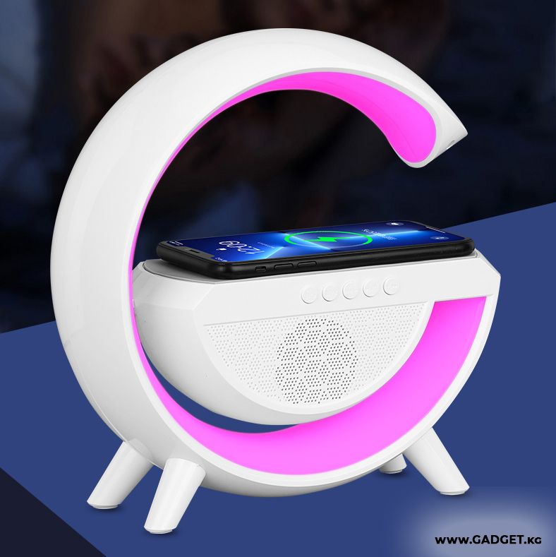 Bluetooth reproduktor s LED lampou a bezdrátovou nabíječkou