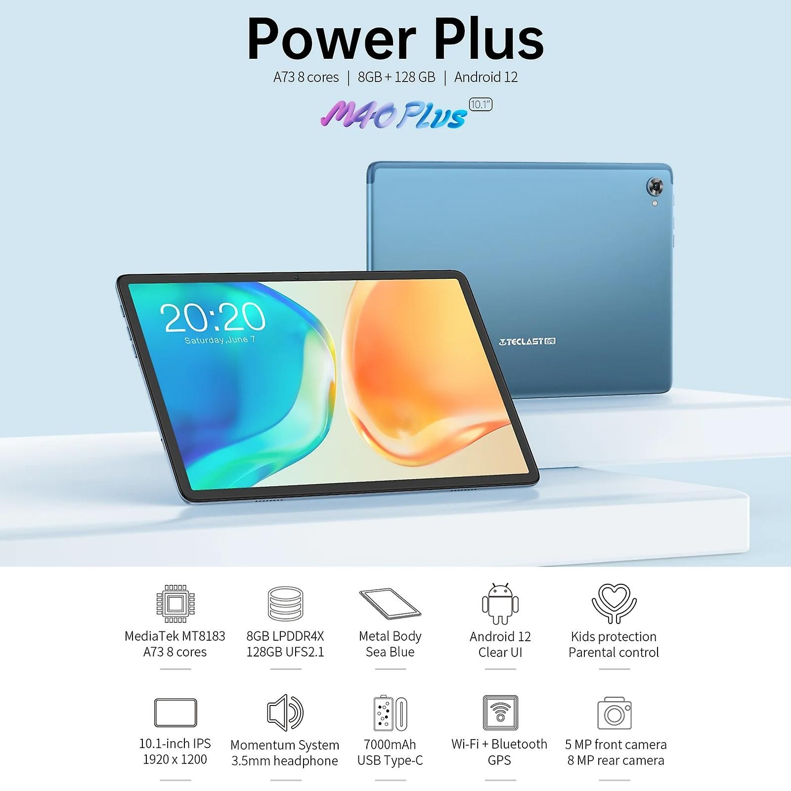 Teclast M40 Plus 10,1 palcový tablet PC 8GB+128GB Android 12