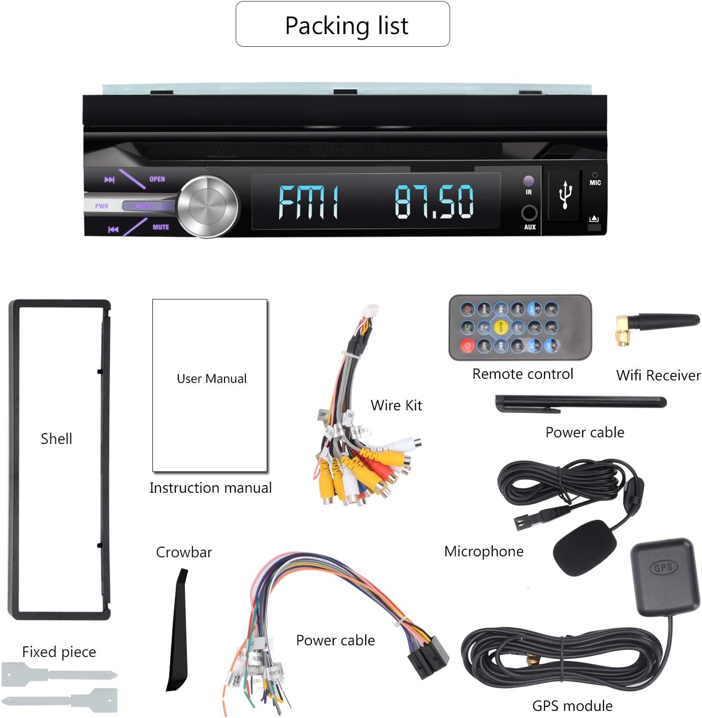 Autorádioandroid 10 Single Din autorádio s Bluetooth, satelitní navigace