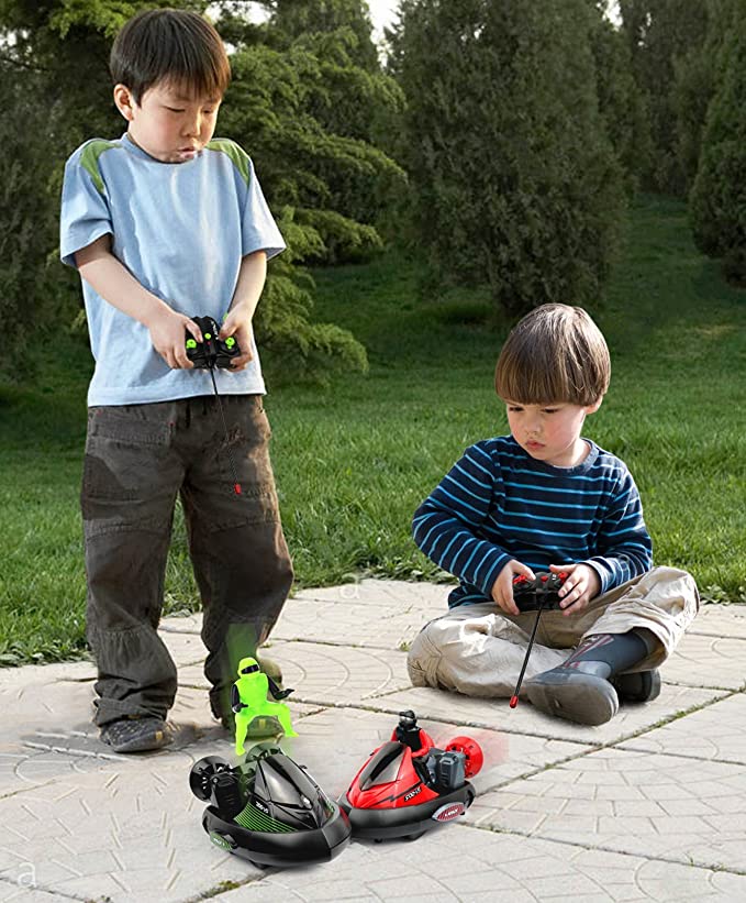 Fancy Stunt RC nárazníkové auta, červená a zelená bitevní auta