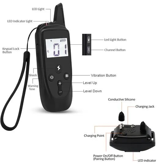 Elektronický výcvikový obojek pro psa/2psy/
