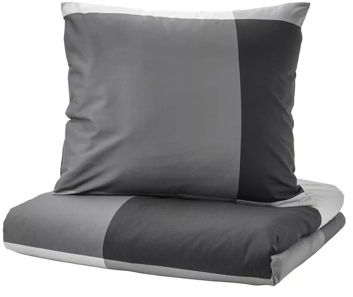 BRUNKRISSLA Povlečení na jednolůžko, černá, 140x200/80x80 cm