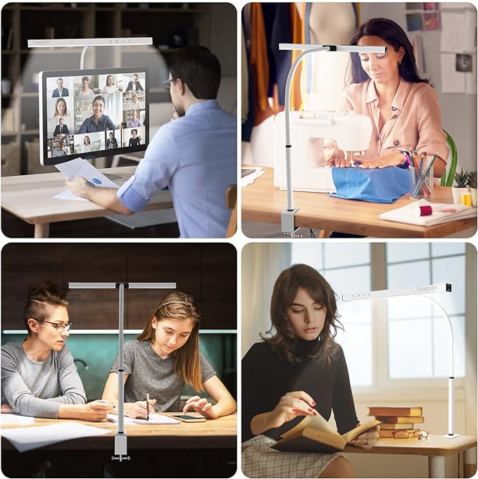 LED stolní lampa, stmívatelná upínací lampa pro architekty, 360°