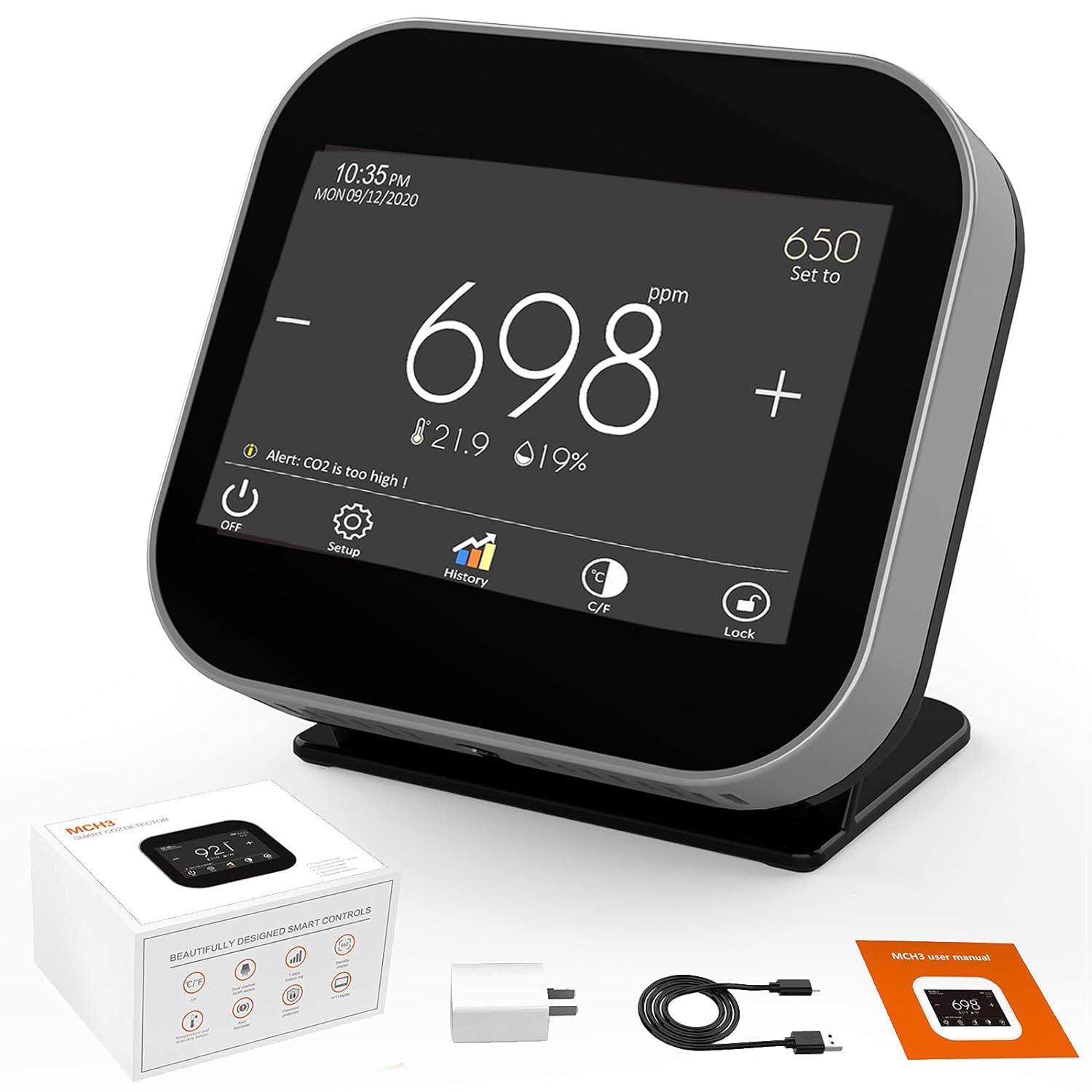 Smart detektor oxidu uhličitého CO2+MCH3