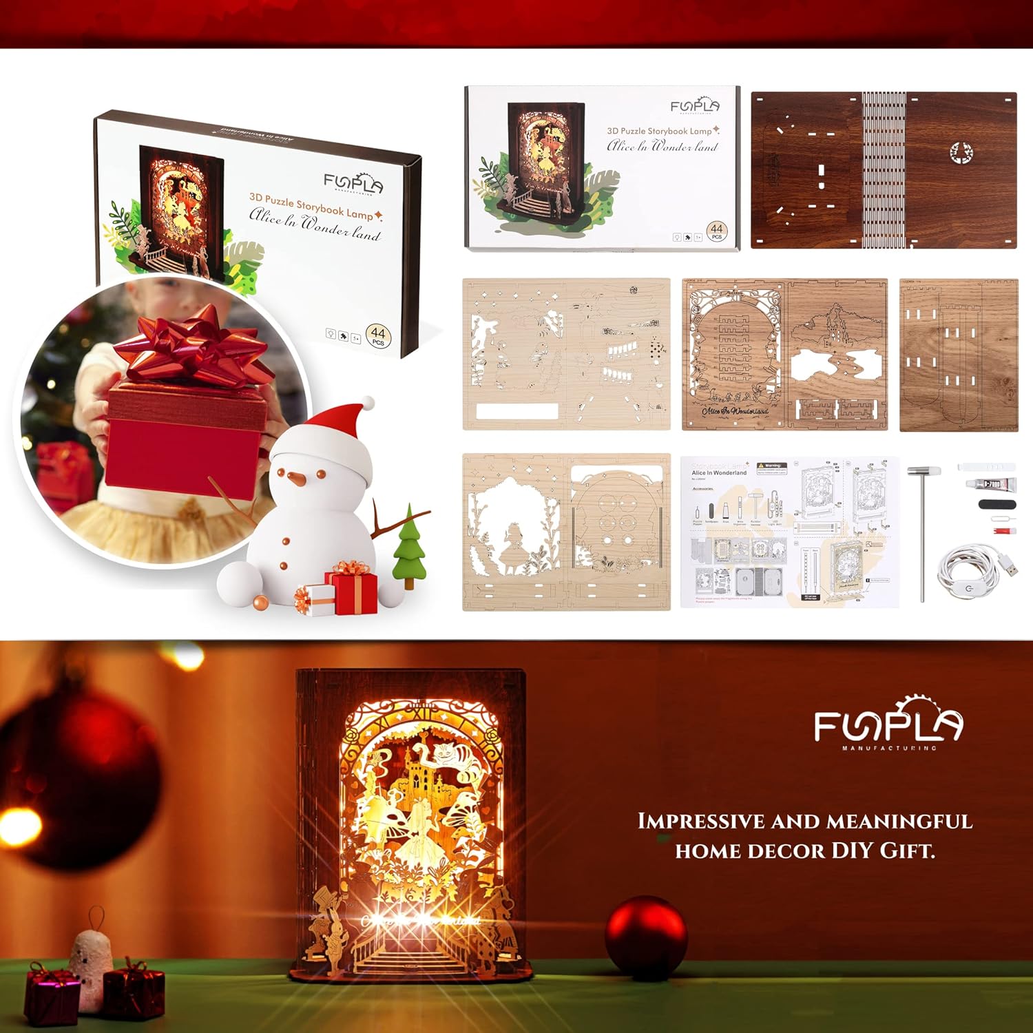 Alenka v říši divů 3D puzzle Noční světlo