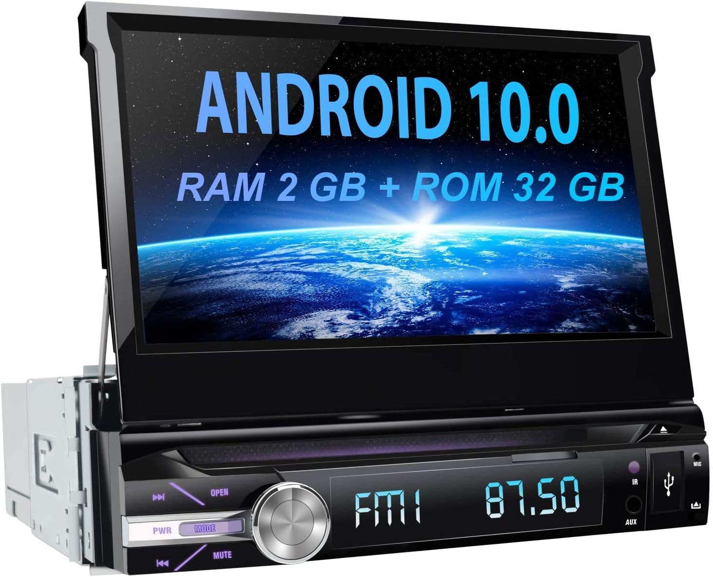 Autorádioandroid 10 Single Din autorádio s Bluetooth, satelitní navigace