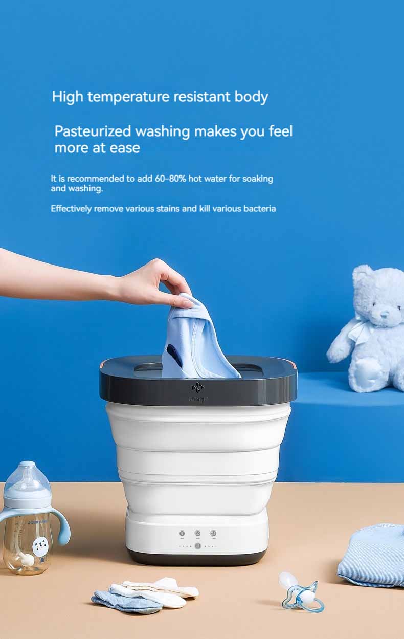 Přenosná plně automatická mini skládací pračka (Ready Stock)+Moyu