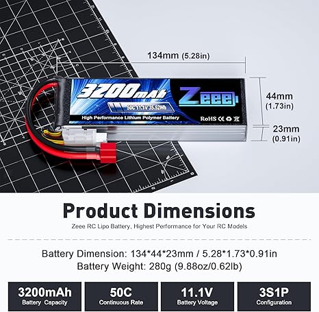 Zeee 3S Lipo baterie 3200mah 11.1V 50C++2KUSY
