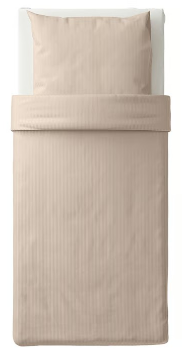 NATTJASMIN Povlečení na jednolůžko, světle béžová, 140x200/80x80 cm