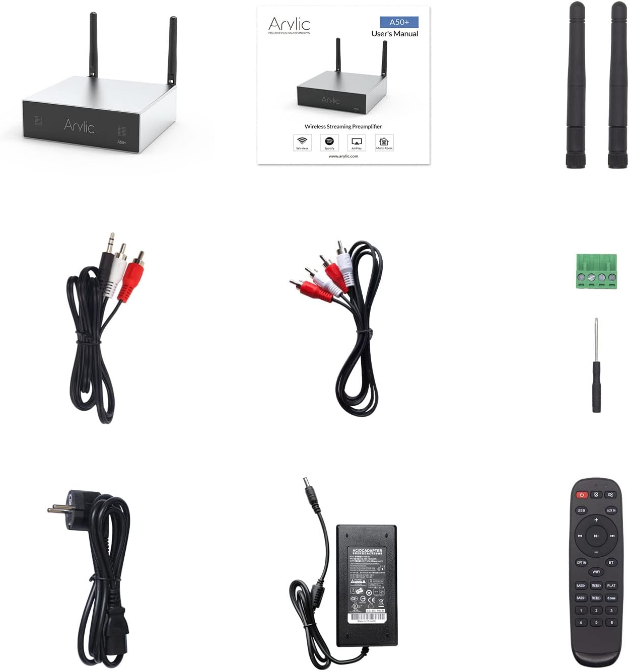 Arylic Up2stream A50+ Bluetooth zesilovač pro reproduktory, TPA3116 s