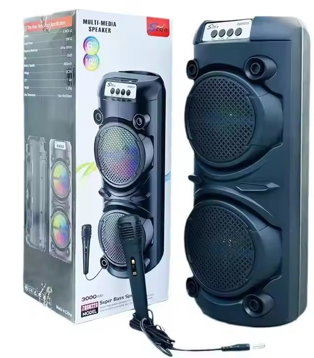 přenosný karaoke Bluetooth reproduktor s kabelovým mikrofonem 6223