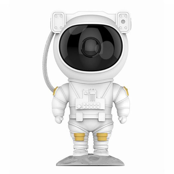 Astronaut projektor noční oblohy polární záře a hvězd