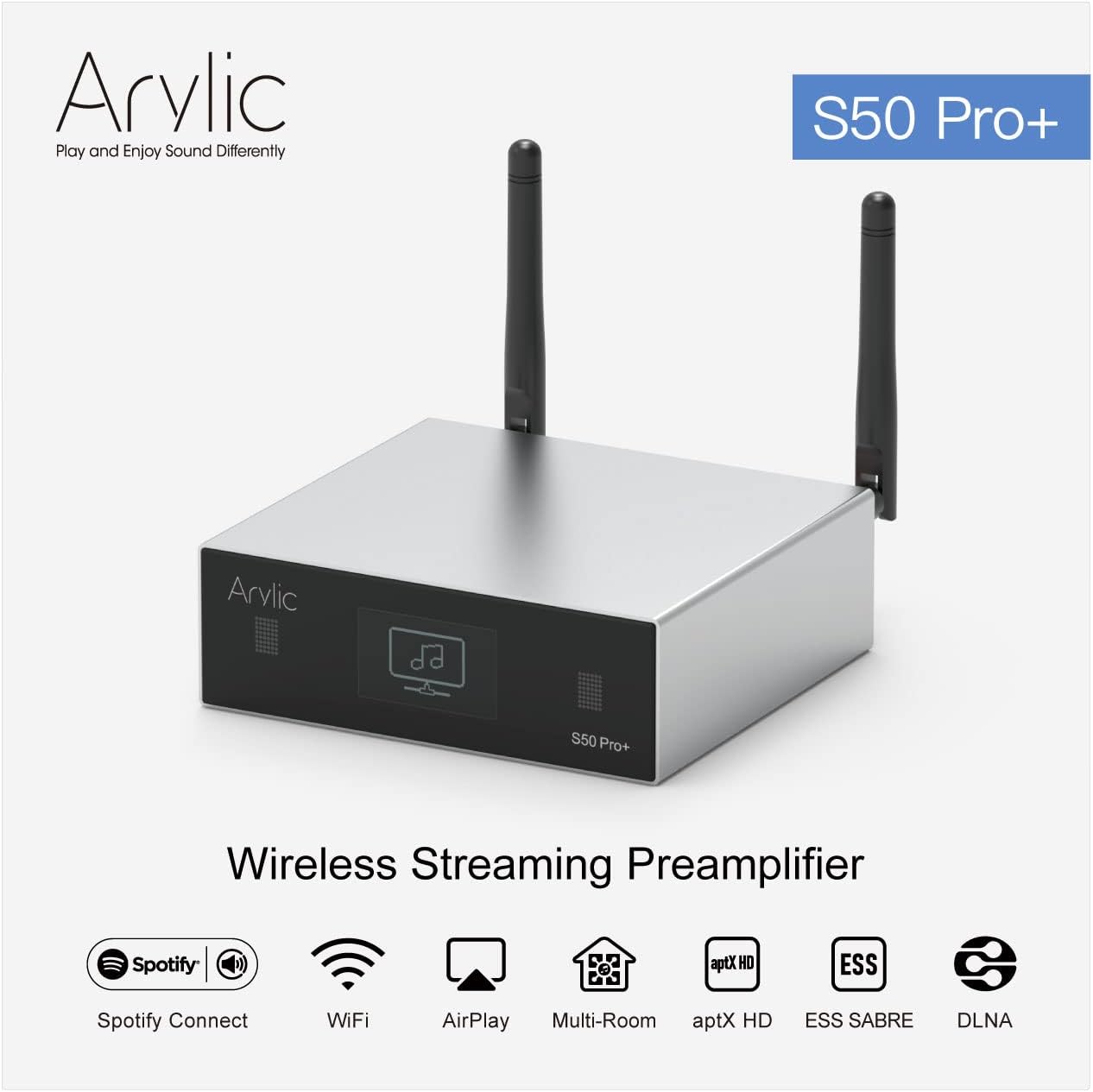 Arylic Up2stream S50 Pro+, WiFi & Bluetooth 5.0 Audio přijímač, aptX