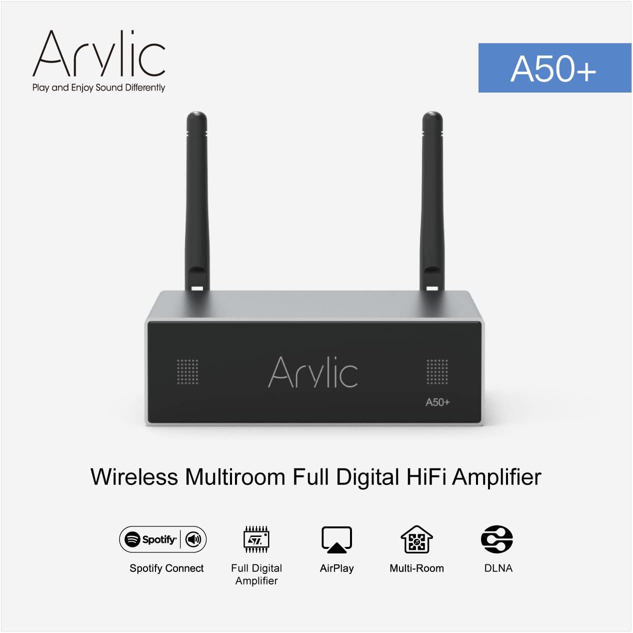 Arylic Up2stream A50+ Bluetooth zesilovač pro reproduktory, TPA3116 s