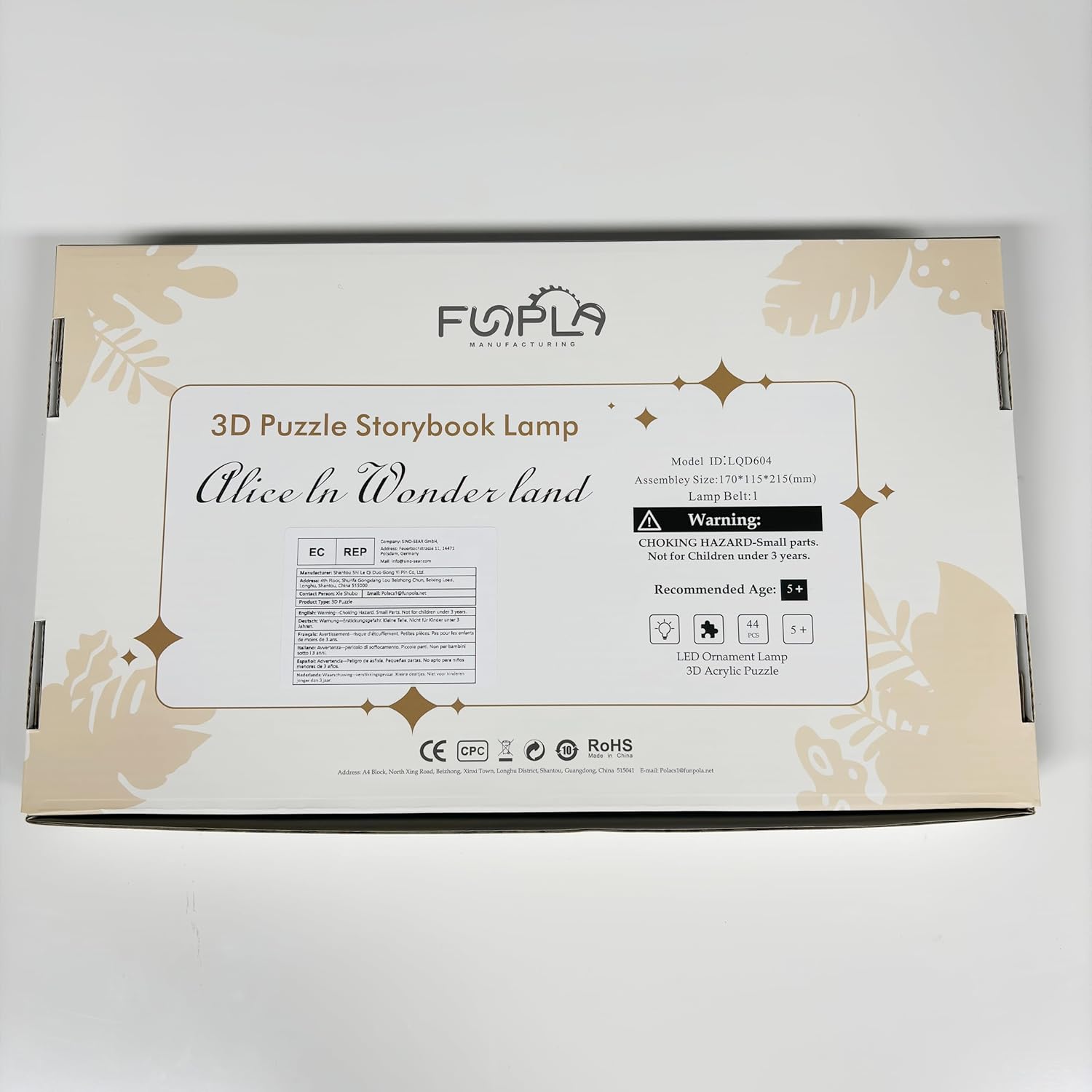 Alenka v říši divů 3D puzzle Noční světlo