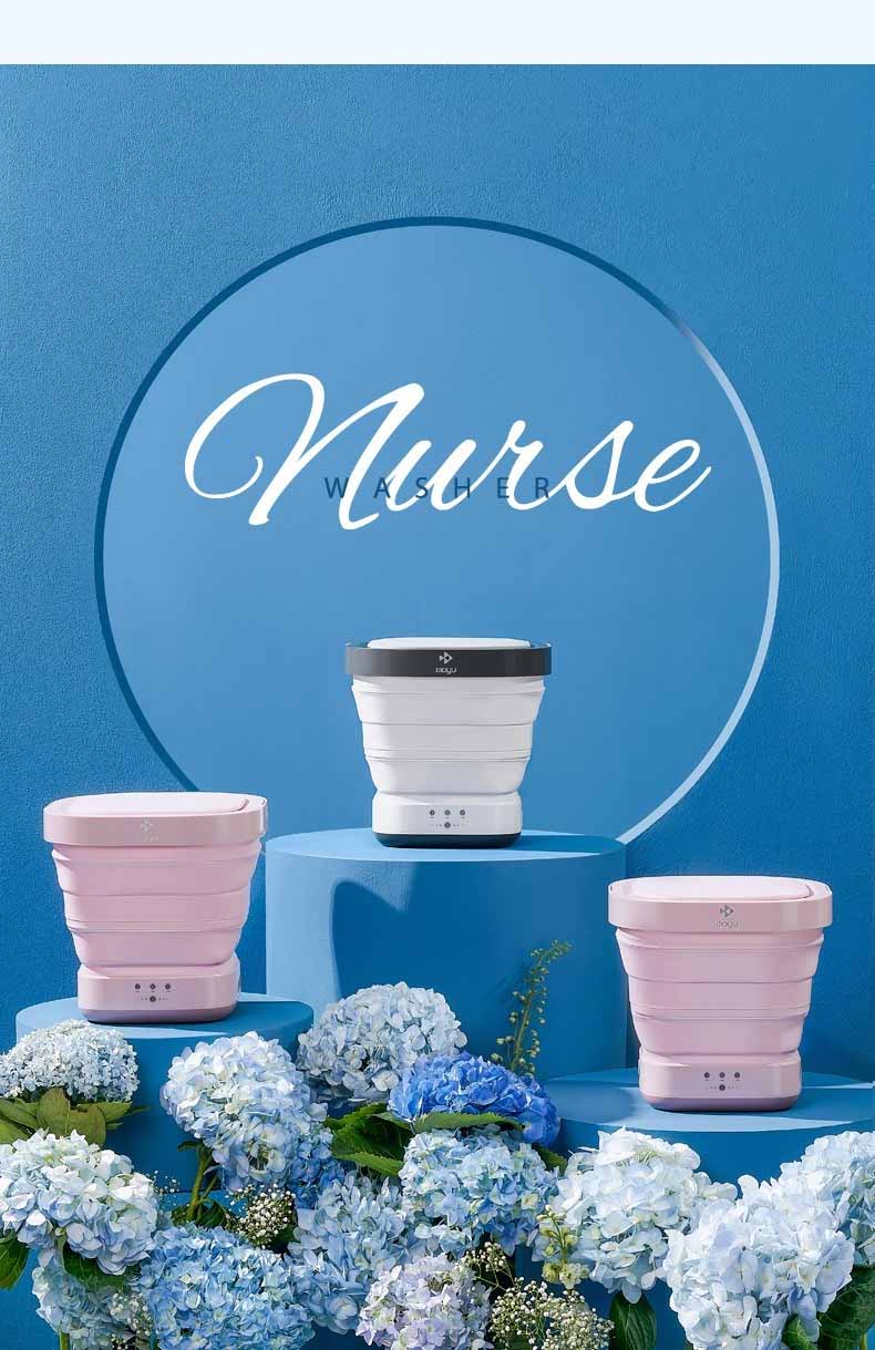 Přenosná plně automatická mini skládací pračka (Ready Stock)+Moyu