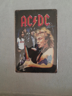 Plechová dekorativní nástěnná cedule skupina ACDC rozměry, 20 x 30cm.