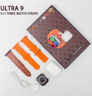 Bluetooth Watch Ultra 9+ Chytré hodinky 3. Náramky+ Sluchátka.+big9