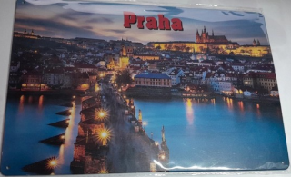 Dekorativní plechová cedule na zeď Praha 20 x 30 cm