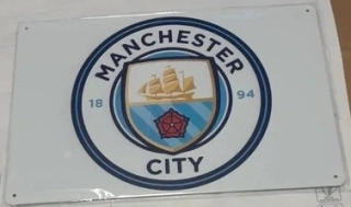 Plechová dekorativní cedulka Manchester City